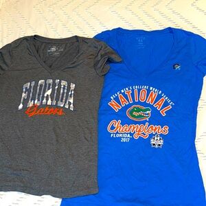 NWT / EUC UF Florida Gators Womens Blue Gray Shirt Bundle M L College Football